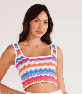 Wilma Pointelle Knit Crop Tank - FINAL SALE - Sincerely Betty