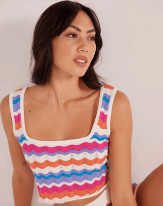Wilma Pointelle Knit Crop Tank - FINAL SALE - Sincerely Betty