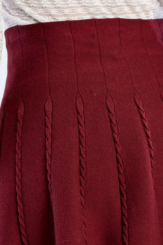Pleated Knit Skater Skirt