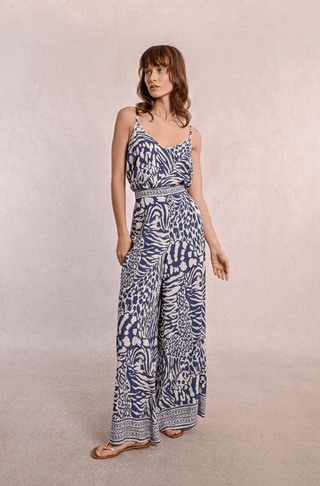 Zebra Print Wide Pants - Sincerely Betty