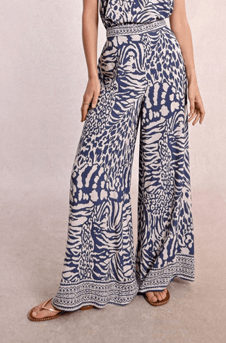 Zebra Print Wide Pants - Sincerely Betty