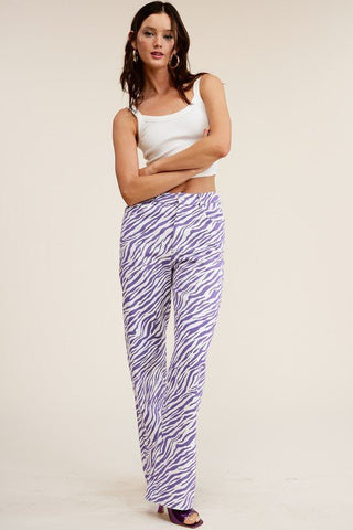 Zebra Wide Leg Pants - Sincerely Betty