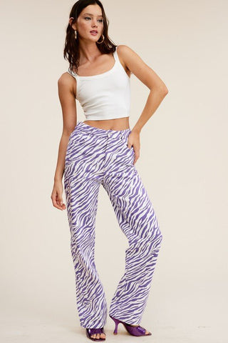 Zebra Wide Leg Pants - Sincerely Betty