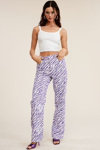 Zebra Wide Leg Pants - Sincerely Betty