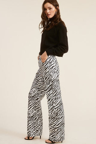 Zebra Wide Leg Pants - Sincerely Betty