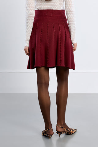 Pleated Knit Skater Skirt