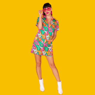 Zip Up Bright Day Mini Dress - Sincerely Betty