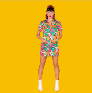 Zip Up Bright Day Mini Dress - Sincerely Betty