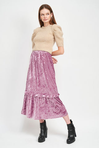 Velvet Midi Skirt-FINAL SALE