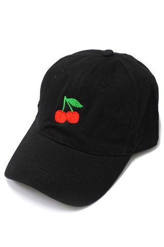 Embroidered Cherry Baseball Hat