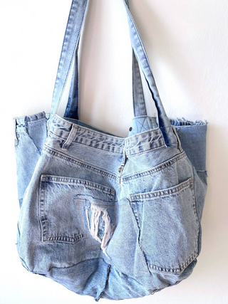 Recycled Patchwork Denim Large Tote