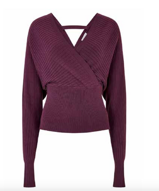 Bar Back Ribbed Batwing Sweater-FINAL SALE