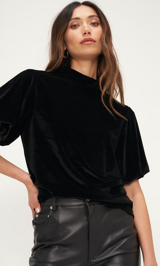 Channing Velvet Bubble Sleeve Tee-FINAL SALE