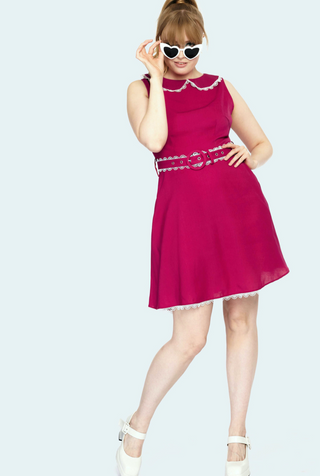 60s Lace Trim Mini Dress