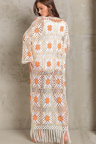 Crochet Long Tie Cardigan - Sincerely Betty