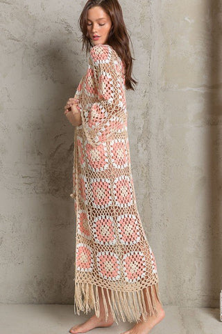 Crochet Long Tie Cardigan - Sincerely Betty