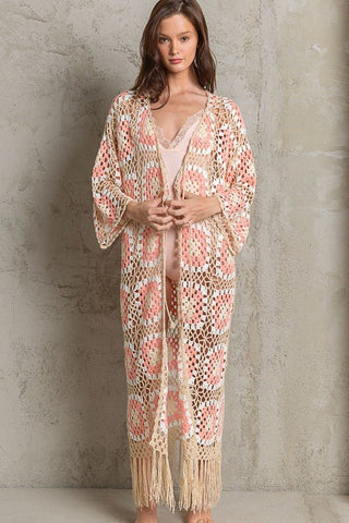 Crochet Long Tie Cardigan - Sincerely Betty