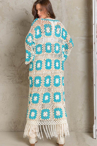 Crochet Long Tie Cardigan - Sincerely Betty
