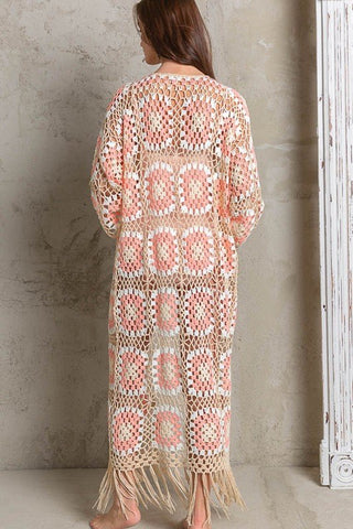 Crochet Long Tie Cardigan - Sincerely Betty