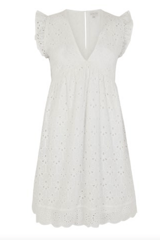 Eyelet V - neck Mini Dress - FINAL SALE - Sincerely Betty