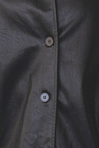 Faux Leather Oversized Button Up Jacket - FINAL SALE - Sincerely Betty