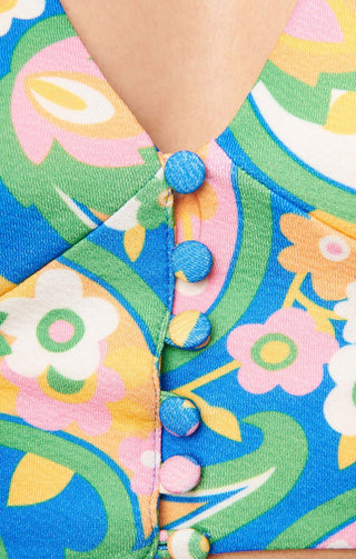 Feeling Groovy Mod Paisley Halter Top - FINAL SALE - Sincerely Betty