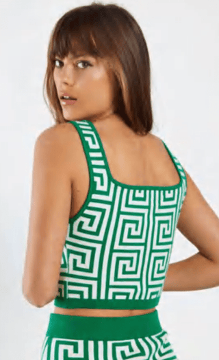 Geo Knit Cropped Tank - FINAL SALE - Sincerely Betty