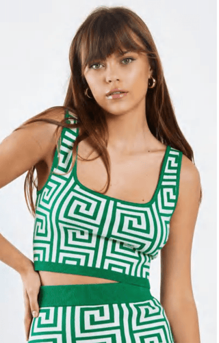 Geo Knit Cropped Tank - FINAL SALE - Sincerely Betty