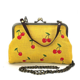 Kiss Lock Embroidered Cherry Bag - Sincerely Betty