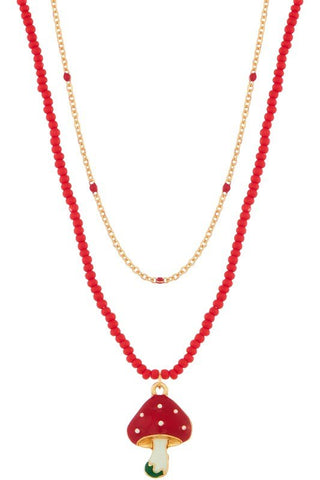 Mushroom Layered Necklace - FINAL SALE - Sincerely Betty