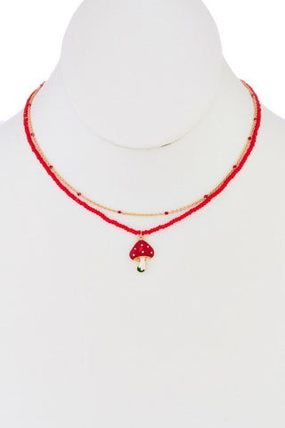 Mushroom Layered Necklace - FINAL SALE - Sincerely Betty