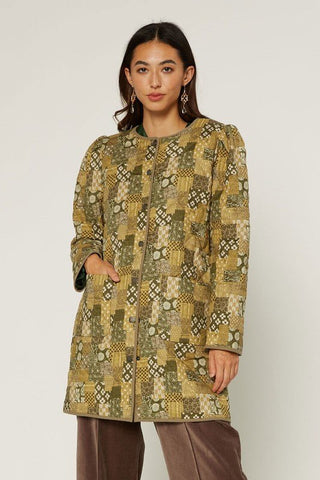 Patchwork Quilted Jacket in Olive - FINAL SALE - Sincerely Betty