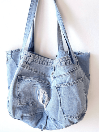 Recycled Patchwork Denim Large Tote - Sincerely Betty