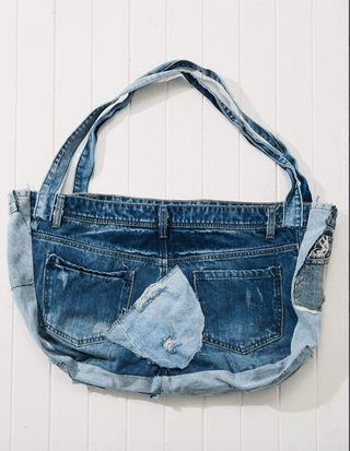 Recycled Patchwork Denim Large Tote - Sincerely Betty