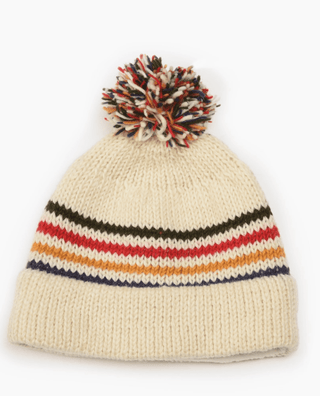 Retro Stripe Unisex Pom Pom Knit Hat - FINAL SALE - Sincerely Betty