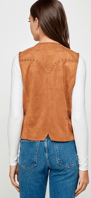 Studded Faux Suede Vest–FINAL SALE - Sincerely Betty