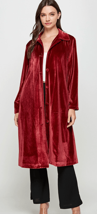 Velvet Duster Coat - Sincerely Betty